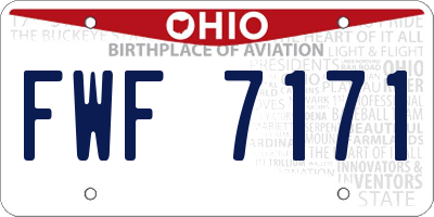 OH license plate FWF7171