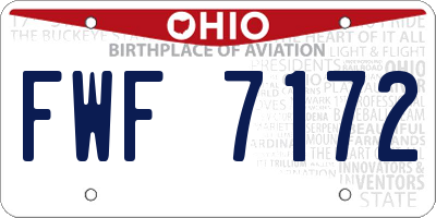 OH license plate FWF7172