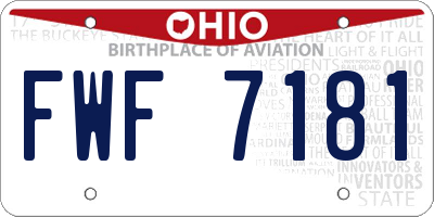 OH license plate FWF7181