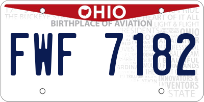 OH license plate FWF7182