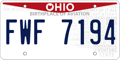 OH license plate FWF7194