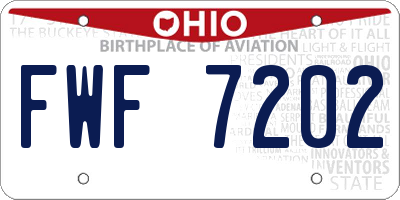 OH license plate FWF7202