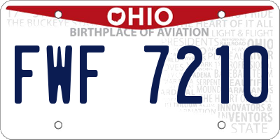 OH license plate FWF7210