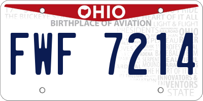 OH license plate FWF7214