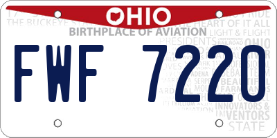 OH license plate FWF7220
