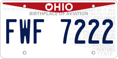 OH license plate FWF7222
