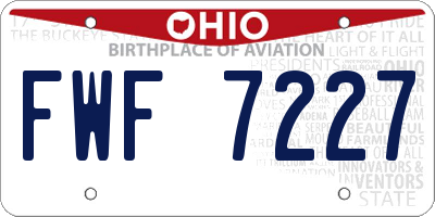 OH license plate FWF7227