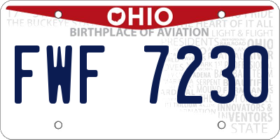 OH license plate FWF7230