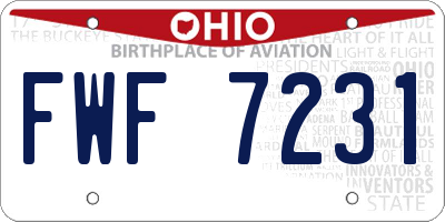 OH license plate FWF7231