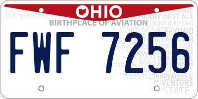 OH license plate FWF7256