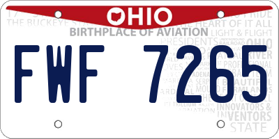 OH license plate FWF7265