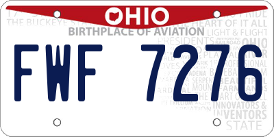 OH license plate FWF7276
