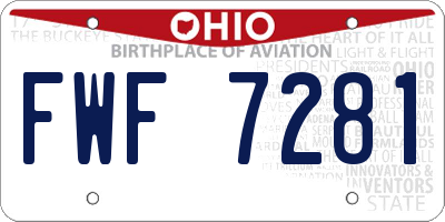 OH license plate FWF7281
