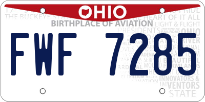 OH license plate FWF7285