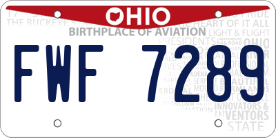 OH license plate FWF7289
