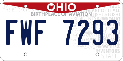 OH license plate FWF7293