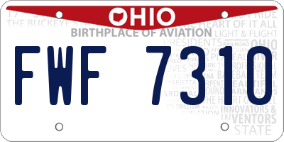 OH license plate FWF7310