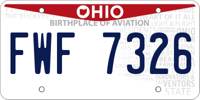 OH license plate FWF7326