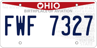 OH license plate FWF7327