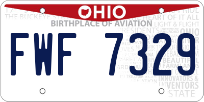 OH license plate FWF7329