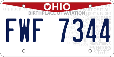 OH license plate FWF7344