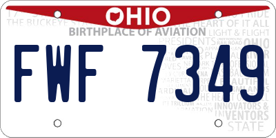 OH license plate FWF7349