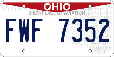 OH license plate FWF7352