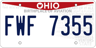 OH license plate FWF7355