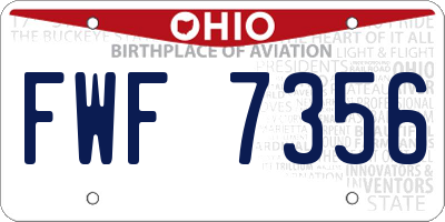 OH license plate FWF7356