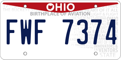 OH license plate FWF7374