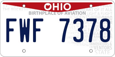 OH license plate FWF7378