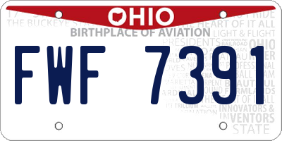 OH license plate FWF7391