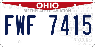 OH license plate FWF7415