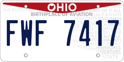 OH license plate FWF7417