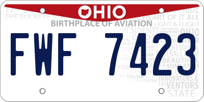 OH license plate FWF7423