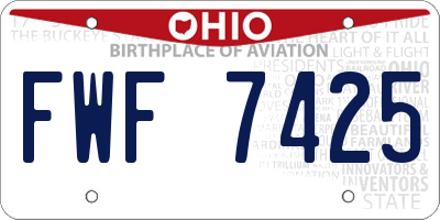 OH license plate FWF7425