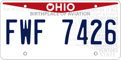 OH license plate FWF7426