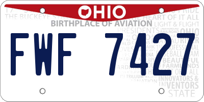 OH license plate FWF7427