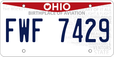 OH license plate FWF7429