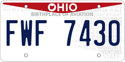 OH license plate FWF7430