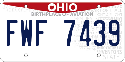 OH license plate FWF7439