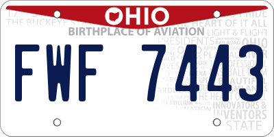 OH license plate FWF7443