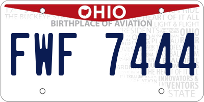 OH license plate FWF7444