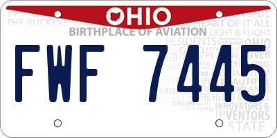 OH license plate FWF7445