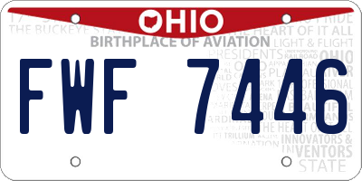 OH license plate FWF7446