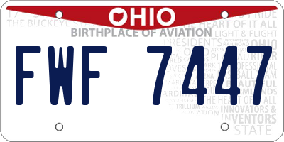 OH license plate FWF7447