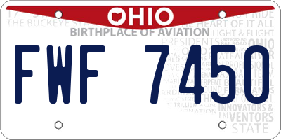 OH license plate FWF7450