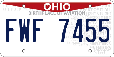 OH license plate FWF7455