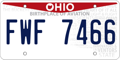 OH license plate FWF7466