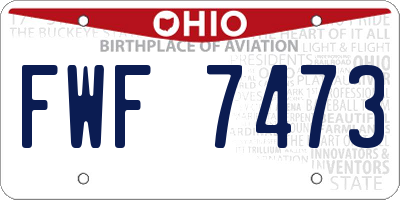 OH license plate FWF7473